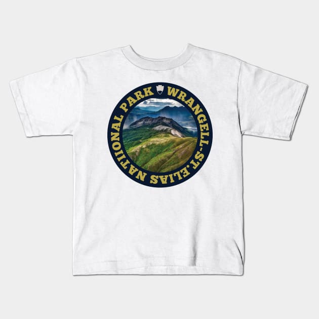 Wrangell-St. Elias National Park and Preserve circle Kids T-Shirt by nylebuss